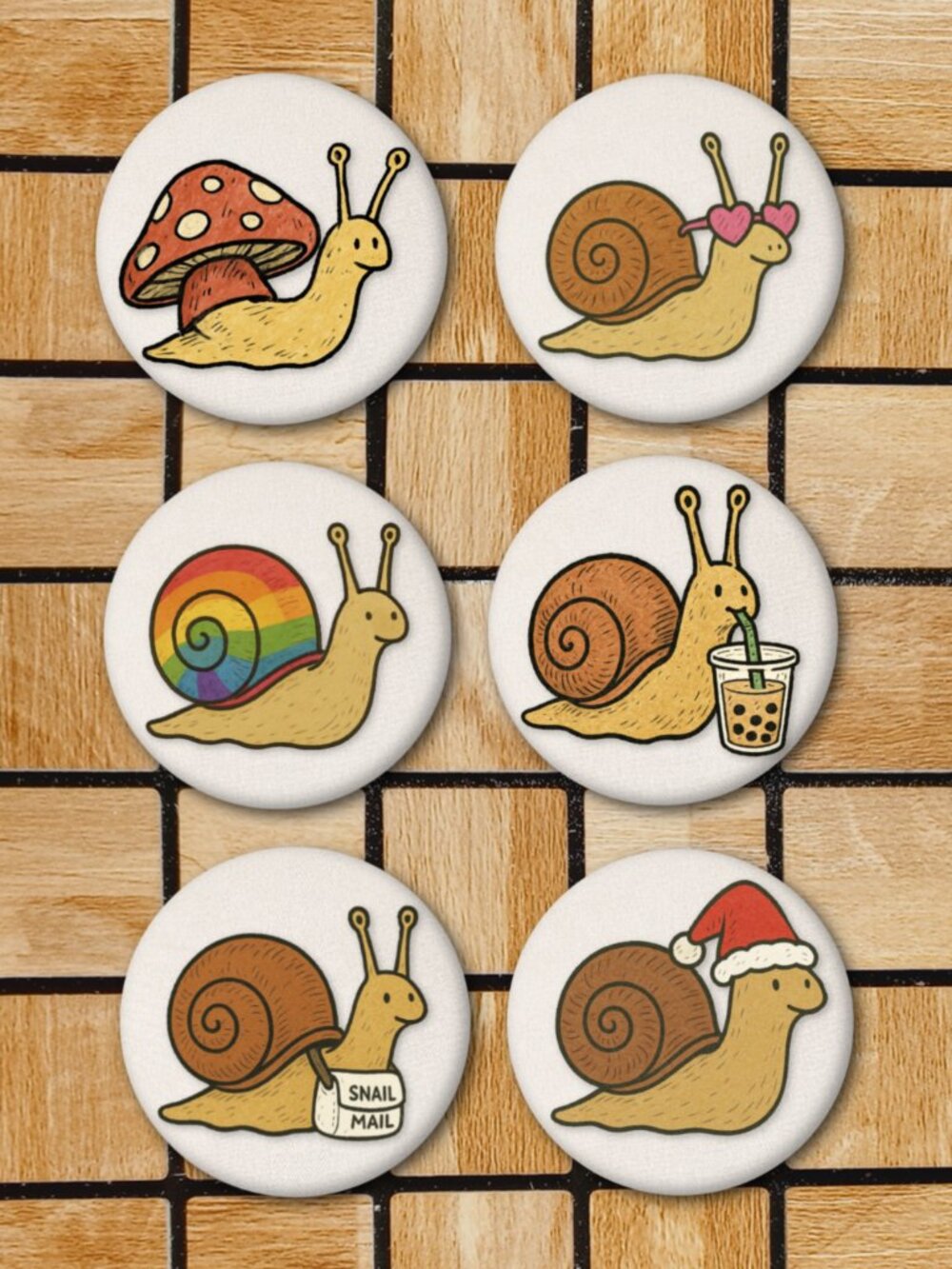Snail Fridge Magnets Set Of 6 Metal Animal Magnets Home Office Kitchen School